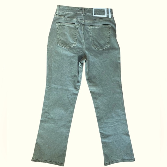 La Ligne The Meredith Jeans High Rise Crop Flare in Eloise Sage Green Size 26 - Picture 4 of 7